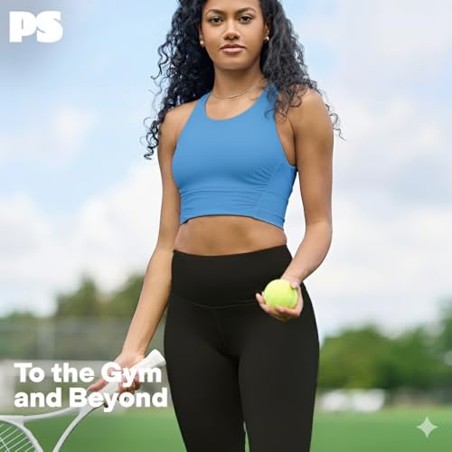 Image of POPSUGAR Sports Bras for Women - Y Back, High Neck, Strappy & Long Line Padded Racerback Bra Workout Yoga Top Racer Back Bra