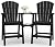 SUUNYN Tall Adirondack Chairs Set of 2, HDPE High Adirondack Chairs with Double Removable Trays, All Weather Outdoor Barstools for Patio, Balcony, Backyard, Deck and Garden, Black