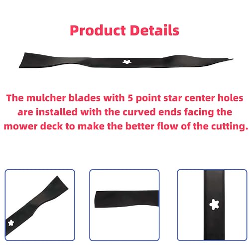 fascinatte 742-04308 Mower Blades Cub-Cadet 42\" Mower, 942-04308 Mulching Blades for Craftsman/Troy Bilt/MTD 42Inch Riding Lawn Mower, Replace for 742-0616A, 942-0616, 942-0616-X, 942-04126-X(2pck)
