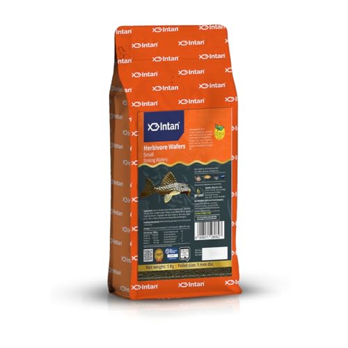 Image of Intan Herbivore Wafers (Small 1mm Sinking) | 1Kg - Highly Nutritious Ornamental Fish Food for Herbivorous Fish - Mollies, Mbunas & Plecos | Growel Feeds