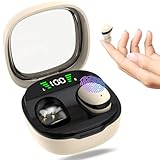 Invisible Mini Earbuds Wireless Bluetooth, Sleep Headphones for Side Sleepers, Wireless Ear Buds for Small Ear Canals, Hidden Earbuds for Work, Suitable for Sleep, Sports, Work (Nude)