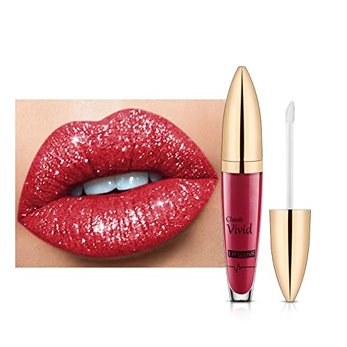 Rouge à Lèvres Brillant Diamant Brillant à Lèvres Liquide Métallique Gloss à Lèvres Imperméable Longue Durée Liquid Lipstick Maquillage