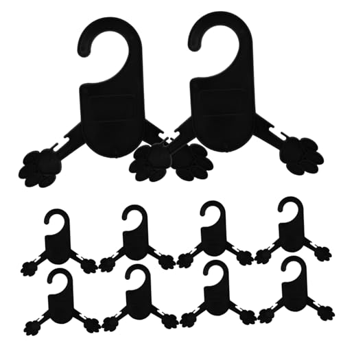 VILLFUL 10pcs Pet Hanger Coat Hangers Clothing Hangers Pet Clothes Hanger Dog Clothing Hanger Small Hangers for Pet Dog Hangers for Clothes Dog Clothes Hangers Pet Clothing Rack Black Abs
