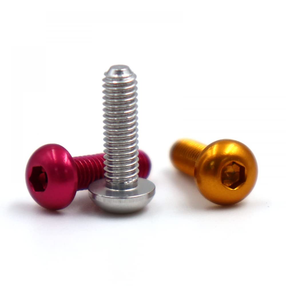 Viti A Testa Di Bottone In Alluminio HobbyStar - M3 X 8mm, Colore Nero, Confezione Da 10
