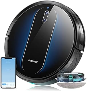 DEENKEE Robot Vacuum Cleaner 2000Pa Strong Suction, Wi-Fi/App/Alexa Robotic Vacuums 120 Mins Runtime&3-in-1