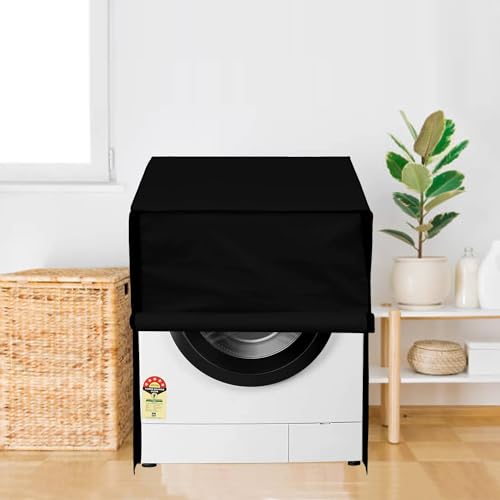 Image of Wings Star Front Load Washing Machine Cover Suitable for Bosch 5.5 kg, 6 kg (50X63X81 CMS, Black)