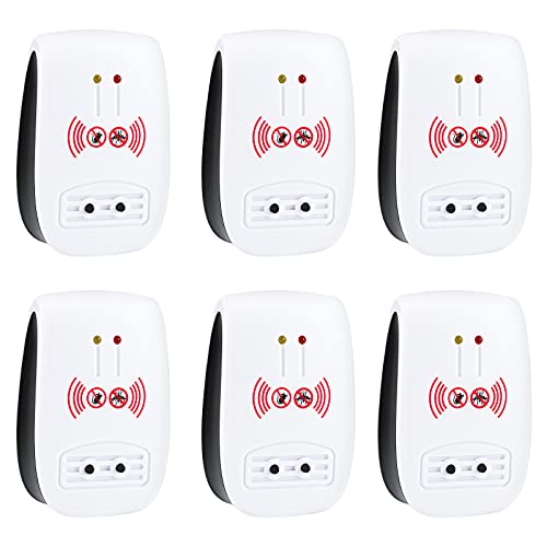 Ultrasonic Pest Repeller Indoor 6 Pack, Two Modes Pest Repellents Ultrasonic Plug in, Ultrasonic Pest Control Pest Defense Pest Destruct for Mice, Rats, Rodents, Cockroaches, Ants and Spiders