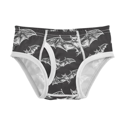visesunny Boys Cotton Underwear Realistic Bat Hand Painting Printed Toddler Soft Training Briefs Size 2T-8Y for Kids