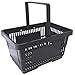 gebar Einkaufskörbe 2 Stück Körbe schwarz mit einem Tragegriff aus Plastik 28 Liter Verkaufskörbe stapelbar Griff schwarz