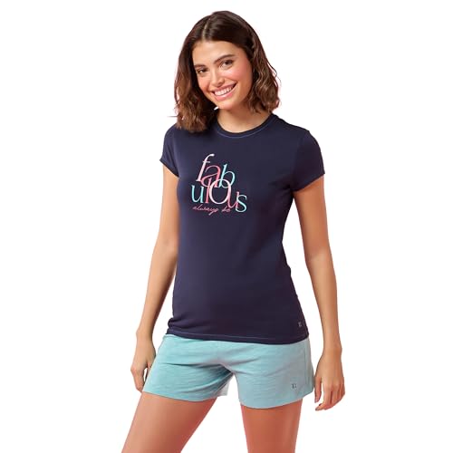 Image of Enamor Short Sleeve Crew Neck Regular Length Basic Crew T-Shirt - Slim Fit, Soft and Breathable Stretch Cotton - E147