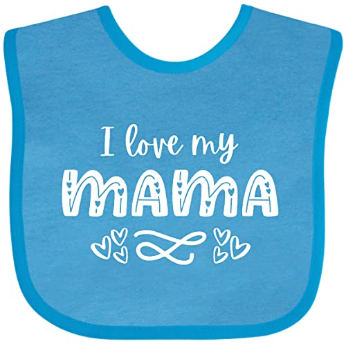 inktastic I Love My Mama with Hearts Baby Bib