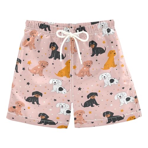 ALAZA Cute Dachshund Dog Star Boys' Swim Trunks Beach Shorts Quick Dry Swimsuit 4T