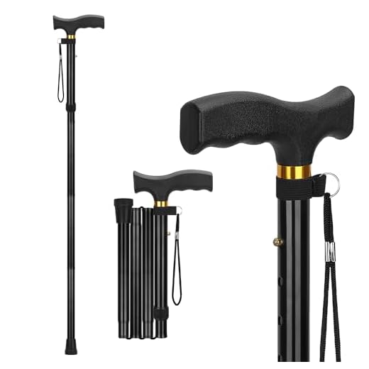 supregear Walking Stick for Women and Men, Collapsible, Lightweight, Sleek, Foldable Folding Walking Cane and Sticks for Seniors & Adults with Comfortable T-Handle