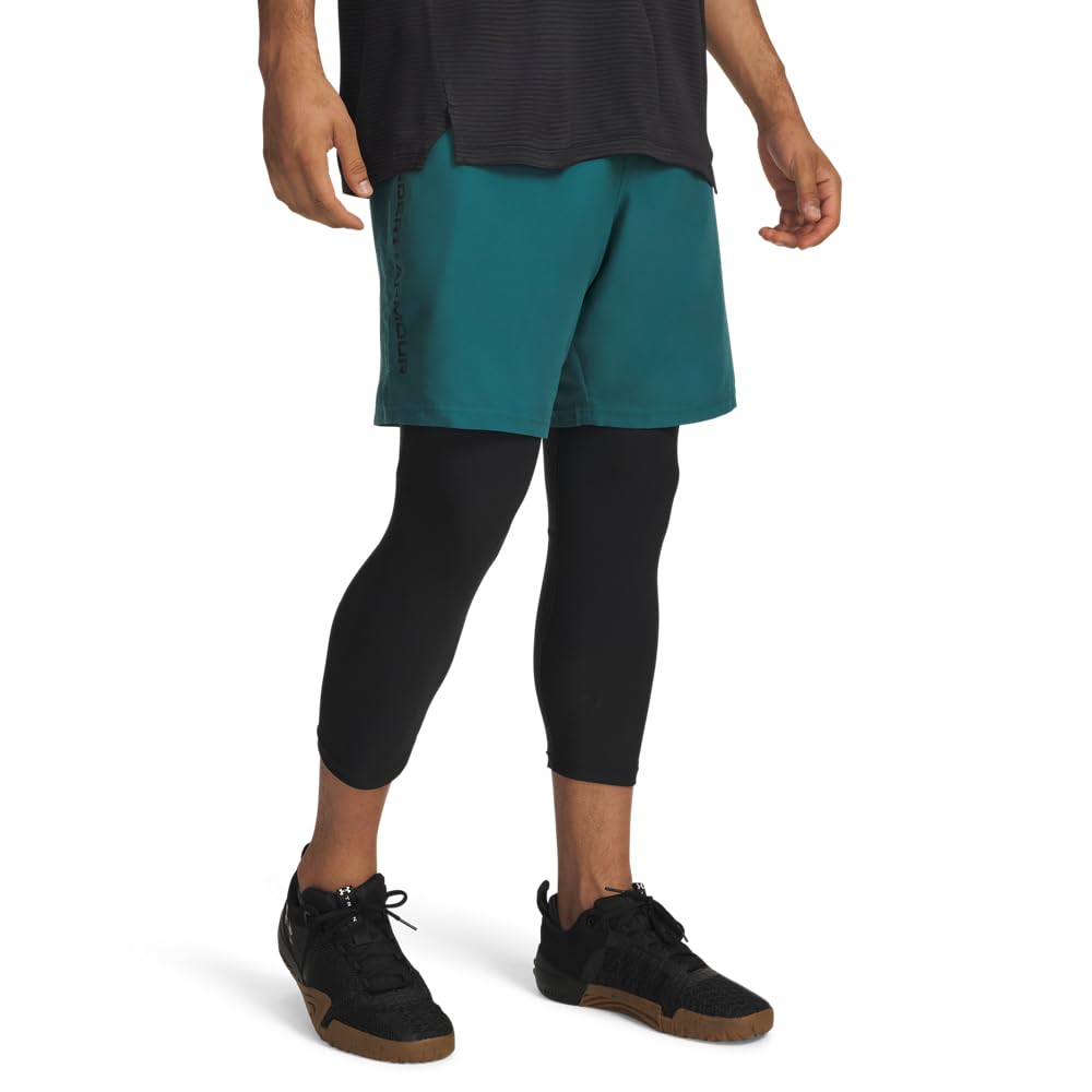 Under Armour Pantaloncini da Uomo in Tessuto Tecnico Workdmark, (338) Rack Verde / / Nero, M