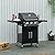 Outsunny 3 Burner Gas Grill, Outdoor Portable Propane Grill with Wheels, Carbon Steel Barbecue Trolley with Warming Rack, Side Shelves, Storage Cabinet, Thermometer, Black