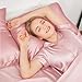 INSSL Silk Pillowcase for Women, Mulberry Silk Pillowcase for Hair and Skin and Stay Comfortable and Breathable During Sleep (Standard, Coral)