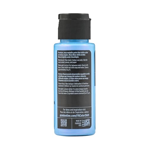 Image of FolkArt, Color Shift Blacklight Acrylic Paint, Neon Blue