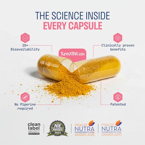 Image of Nature & Thought Right Dose Curcumin with 10X Bioavailability TurmXTRA w /o Piperine | Immunity, Joint & Muscle, Skin & other benefits | Clinically Validated | 1-A-DAY | 30 Veg Capsules