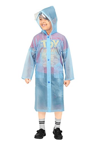 Image of Goodluck Kids Waterproof Knee-Length Raincoat for Boys & Girls - Transparent Hooded Rain Wear, Lightweight Reusable Rain Jacket with Front Button Closure for School, Travel & Outdoor Use
