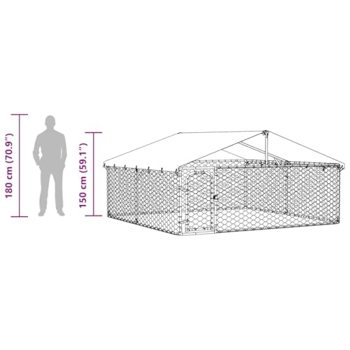 vidaXL Outdoor Hundezwinger Dach 300x300x150cm Hundekäfig Hundehaus Hundehütte
