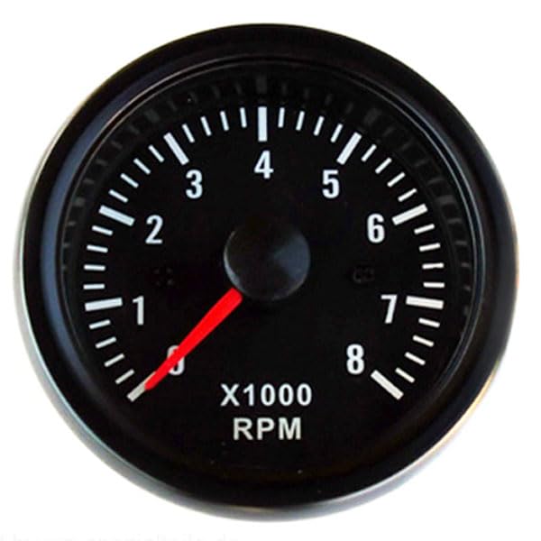 AURUM - Compte-tours - Affichage 52 mm - Rétro Oldschool - Vitesse de rotation 0 à 8000 tr/min...