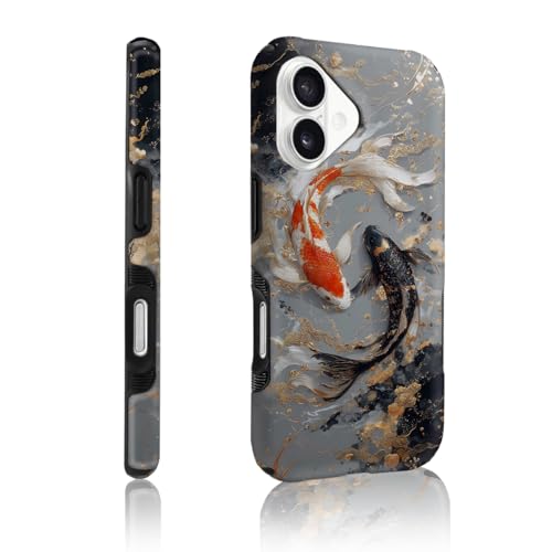 Coque magnétique iPhone 17 antichoc double couche mate antidérapante motif Koi