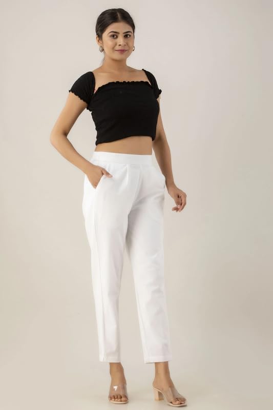 Image of Regular Fit Cotton Woman Trousers Pants Kurti Pant Casual Daily Formal Office Use