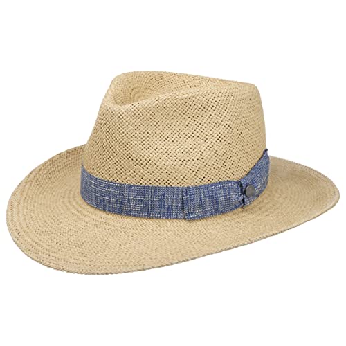 Chapeau en paille bleu contre le soleil pour homme et femme actif