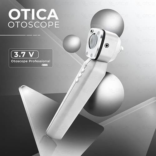 Image of OTICA 3.7V Professional Diagnostic Pocket LED Otoscope | Rechargeable In-Built 3500mAh Battery | Type-C Charging | Adjustable Intensity | 10 Disposable Specula + Spare Glass | 11707 - White