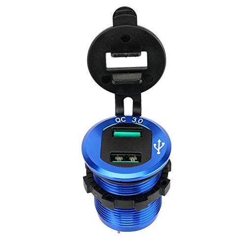 Qiilu QC3.0 Charge Dual USB Car Charger Cigarette Lighter Socket with LED Voltmeter