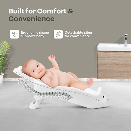 Image of R for Rabbit Bubble Double Bunny Bath Tub Convertible Safe Ergonomic Detachable TPE Sling Foldable Travel-Friendly Weight Up to 20 kg 0-3 Years Baby Girls Boys Kids Bather Bathtub (Grey)