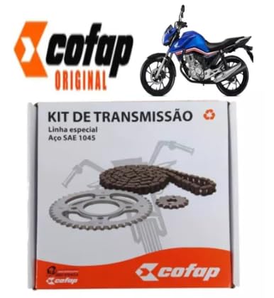 Combo Relação Transmissão Tração Cg Titan Fan 160 2015 a 2024 Original Cofap e Graxa