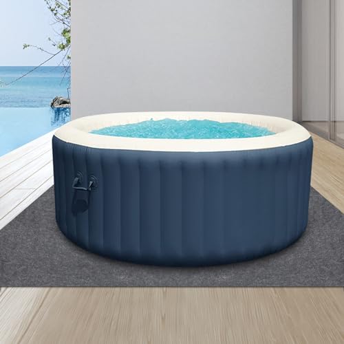 CNCEST Hot Tubs Mat, 99 * 99 inch Water-Absorbent Hot Tub Flooring Protector, Above-Ground Pool Protector Mat, Anti-Slip and Waterproof Backing, Reusable Durable Washable Mat for Outdoor Hot Tub Pool
