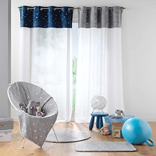 Visillo con ojales Moonlight azul de 140 x 280 cm para ganar intimidad y luz 4