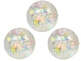 Lights UP! Water-Filled Bouncy Balls which Spark Light When They Bounce! Frozen-Inspired Colors (Clear 3-Pack)
