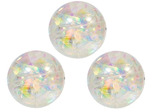Lights UP! Water-Filled Bouncy Balls which Spark Light When They Bounce! Frozen-Inspired Colors (Clear 3-Pack)