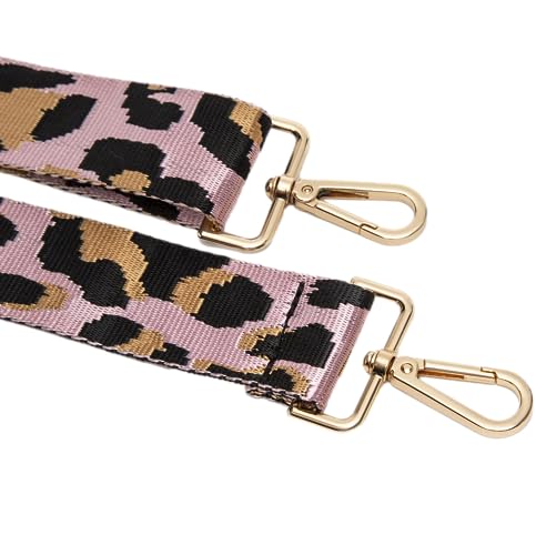 Image of Purse Strap Replacement Wide Adjustable Crossbody Shoulder Strap Guitar Straps for Handbags Leopard Pink
