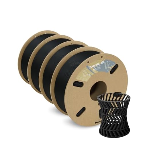 DURAMIC 3D PLA+ Filament 1.75mm PLA Pro Printing Filament, PLA Plus Filament 4Pack 1kg Spool(2.2lbs) Tougher and Stronger, Dimensional Accuracy Probability +/- 0.02mm