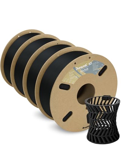 Image of DURAMIC 3D PLA+ Printer Filament 1.75mm PLA Plus Neatly 4Kg Spools | PLA Pro Tougher and Stronger, Dimensional Accuracy Probability + /- 0.02mm 4Pack Black