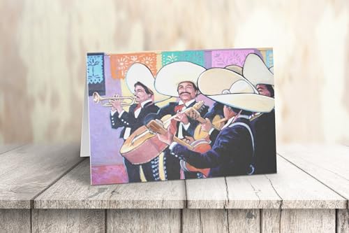 Image of Stonehouse Collection | 10 Mexican Mariachi Note Cards | Southwest Mexico | USA Made | Set of 10 Mexico Thank You, Blank Note Card (Mariachi Concert)