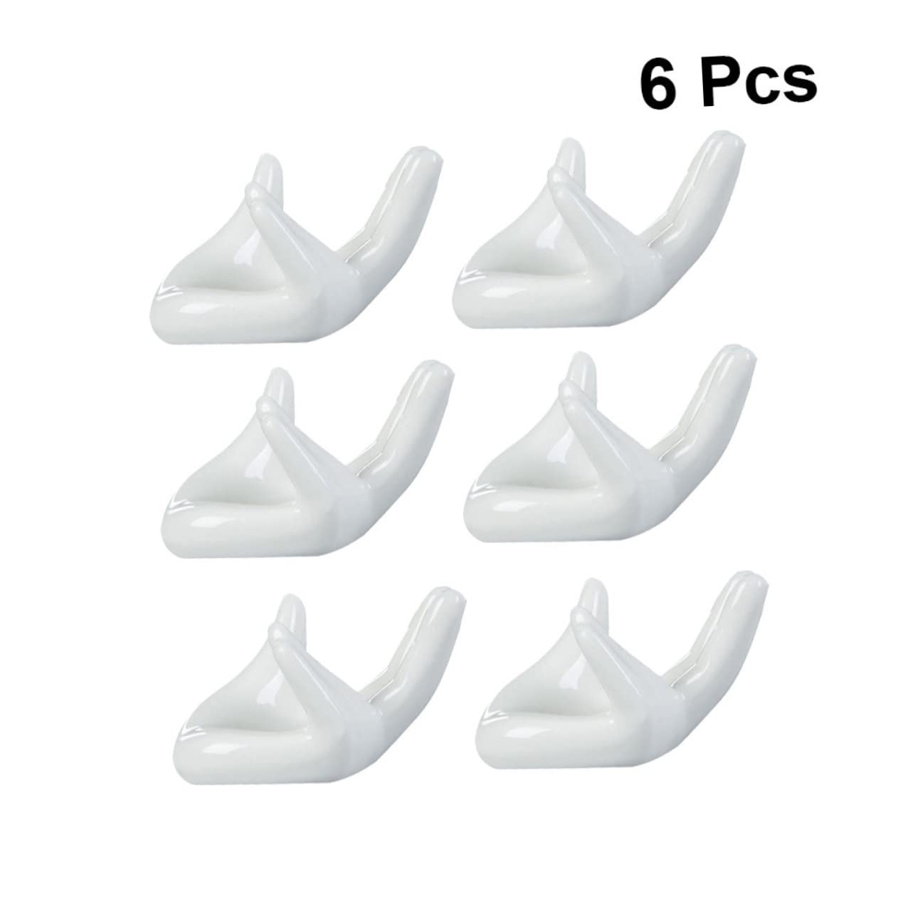 Supporto in Ceramica Bianco a Forma di Mano per Espositore Ocarina 6 Fori, Set 6 Pezzi per Esposizione Elegante e Conservazione Comoda in Ufficio