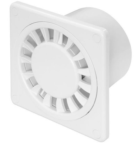 MKK Ventilador De Pared Para Baño, 80 Mm De Diámetro, Color Blanco