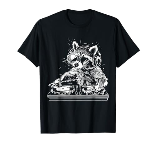 アライグマ DJ EDM テクノ ハウスミュージック 面白い アライグマの恋人 Tシャツのサムネイル