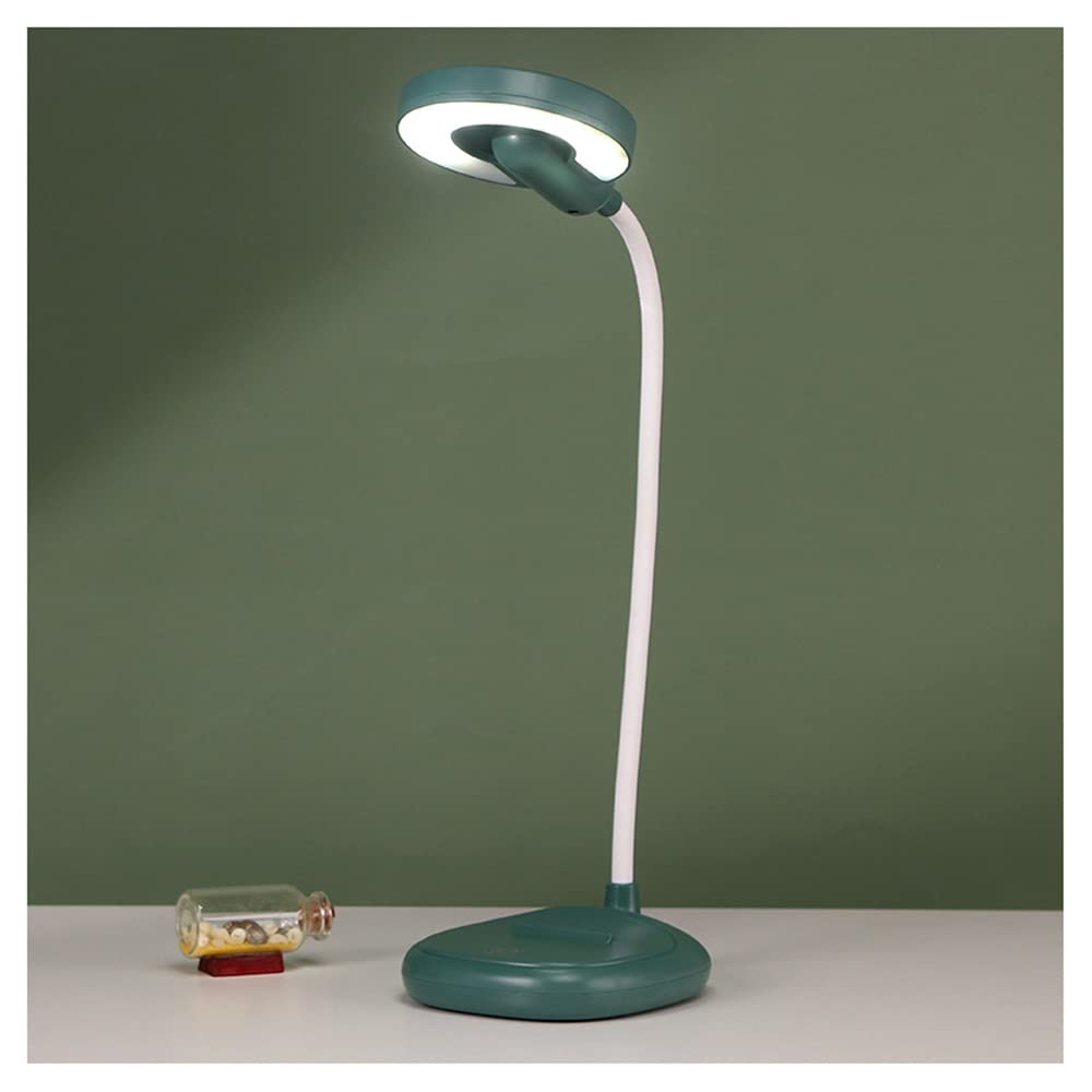 Flexo Table Lamp, LED Desk Lamp, 3 W Reading Light with Touch Control, USB, 3 Brightness Adjustable, Flexible Neck, Children's Desk for Study, Office, Bedroom, Green