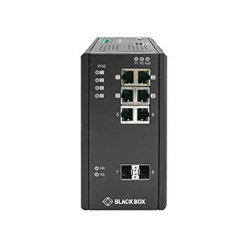 Image of Black Box Ethernet Switch - 6 Ports - Manageable - TAA Compliant - 2 Layer Supported - Modular - Twisted Pair, Optical Fiber - Wall Mountable, DIN Rail Mountable - 1 Year Limited Warranty