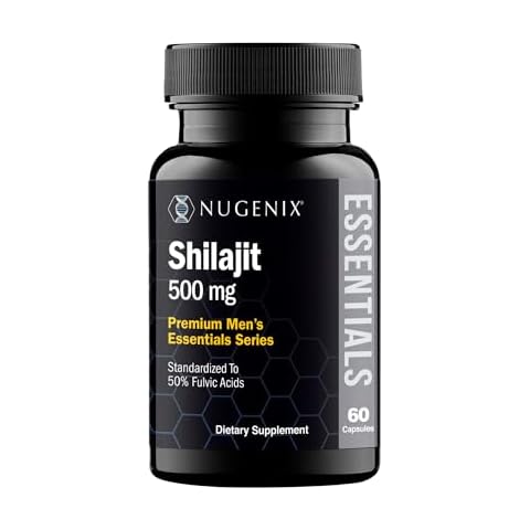 Nugenix Essentials Shilajit Capsules Supplement - 500mg, Standardized to 50% Fulvic Acids, Himalayan, Pure Shilajit for Men, 60 Capsules Cover