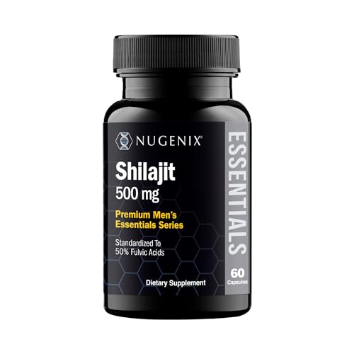 Nugenix Essentials Shilajit Capsules Supplement for Men and Women - 500mg, Standardized to 50%