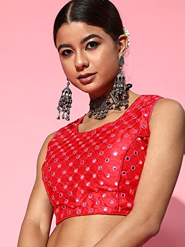 Image of AKHILAM Women's Crepe Printed Saree With Unstitched Blouse Piece (LIHAZ10 Parent)