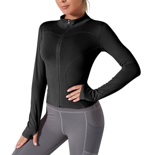 Yoga Sun Shirt UPF 50+ UV Protection Slim Fit Zipper Tops Long Sleeve Outfits Workout Lightweight Gym Clothing3