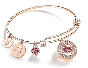 Leafael Leafael Superstar Zodiac Erweiterbares Armreif Armband mit Premium-Kristallen Horoskop Konstellation Oktober November Birthstone Topaz Brown Schmuck, Rose Gold Plated, 7 " Leafael Leafael Superstar Zodiac Erweiterbares Armreif Armband mit Premium-Kristallen Horoskop Konstellation Oktober November Birthstone Topaz Brown Schmuck, Rose Gold Plated, 7 "